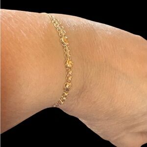 Pretty Bird Jewelry Gold Tone Slider Bracelet with Bezeled Stones
